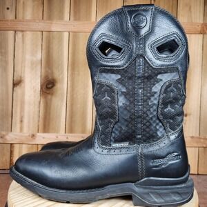 Double H Phantom Rider Shadow Boots Mens 12 D Black Leather Waterproof Western
